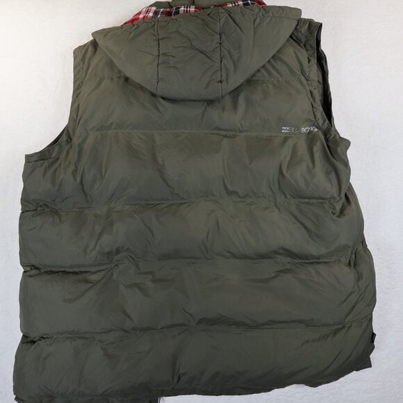 Billabong Y2K Chunky Puffer Hooded Green Vest Fleece Lined Heavyweight Dbl Zip L - Picture 9 of 12